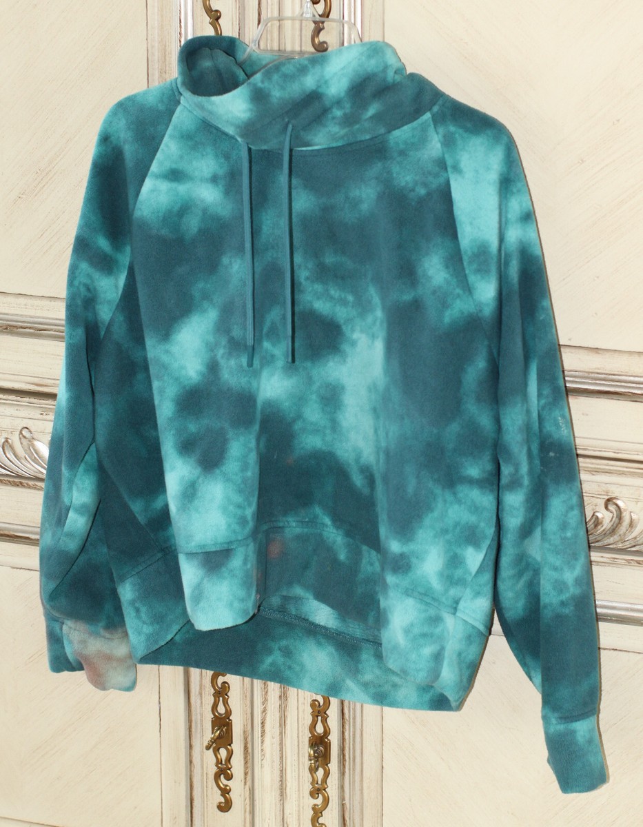 OLD NAVY GO WARM Teal Green TIE-DYE FLEECE SWEATSHIRT Gym Gear