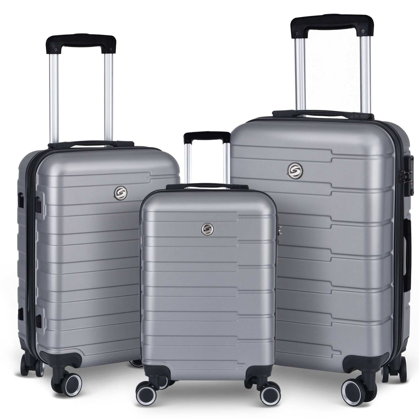 Luggage 3-Piece Set Hardside Carry-On with Spinner Wheels 20/24/28
