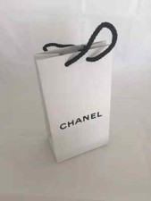 Chanel Paper Bag White Tall Gift Bag Rope Handles New 8.5" x 4.75" Mint