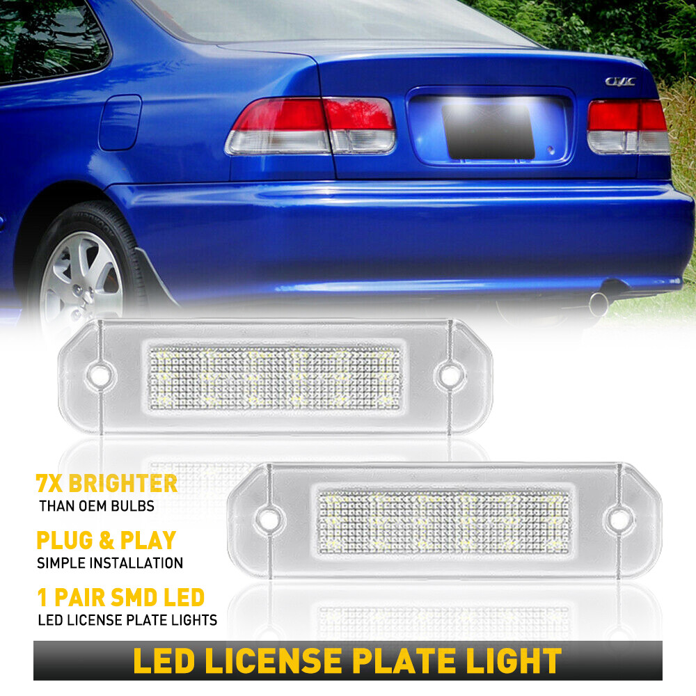 Full LED License Plate Lamp for 92-00 Honda Civic 2 Door Coupe