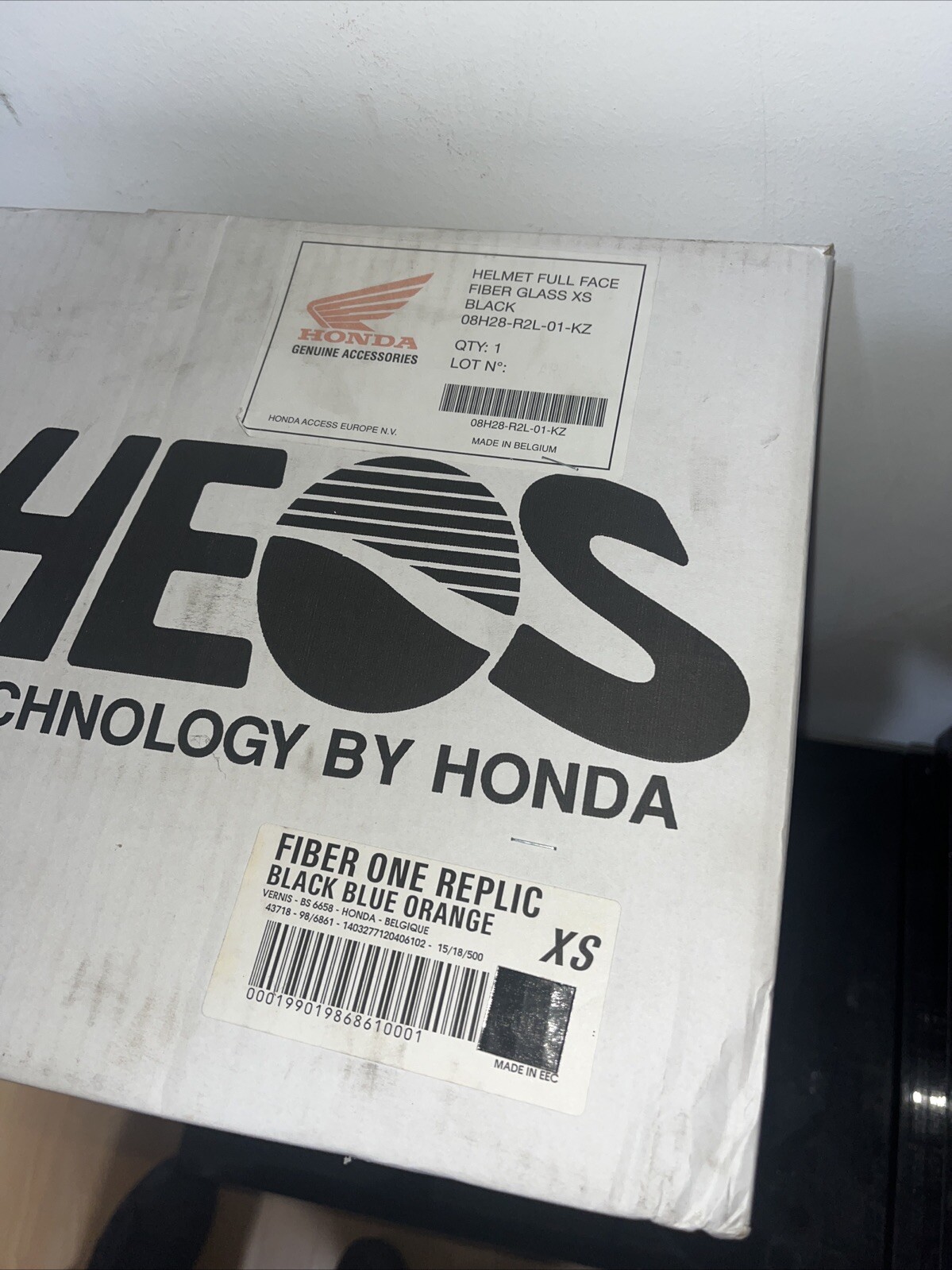 Retro Honda Rheos HRX Full Face helmet (Size XS) (Black Blue Orange) image 7