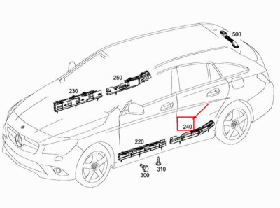 Mercedes-Benz CLA C117 Türkabelkanal hinten links A2468210389 NEU ORIGINAL