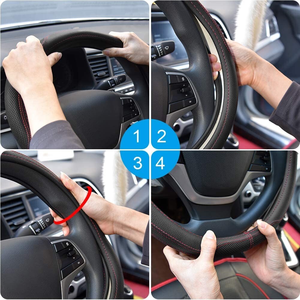 Coprivolante In Similpelle Nero 15'' Per Hyundai – Casedazzle Traspirante E Antiscivolo