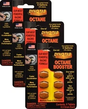 Dyno-tab Octane Booster 6-tab card. Pack of 3 cards.