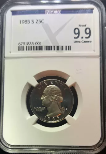 Proof 9.9 UCam 1985-S Washington Quarter 25c NGC X