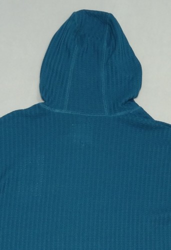 Chaser Waffle Hoodie Pullover Teal Blue Long Sleeve Thermal Knit Women's Size XS - Picture 20 of 20