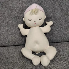 Pottery Barn Kids Doll Soft Body Plush Blonde Yarn Hair Rosy Baby Cloth Rag 15"