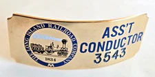 Vintage Long Island Railroad ASS'T CONDUCTOR Hat Badge Approx, 3 1/4" x 1 1/2"