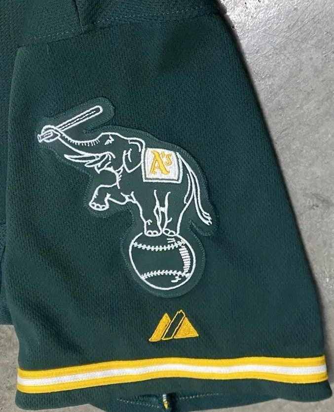 Oakland A's Athletics Blank Green Majestic Authentic Collection Jersey Size 52 - Image 4 of 4