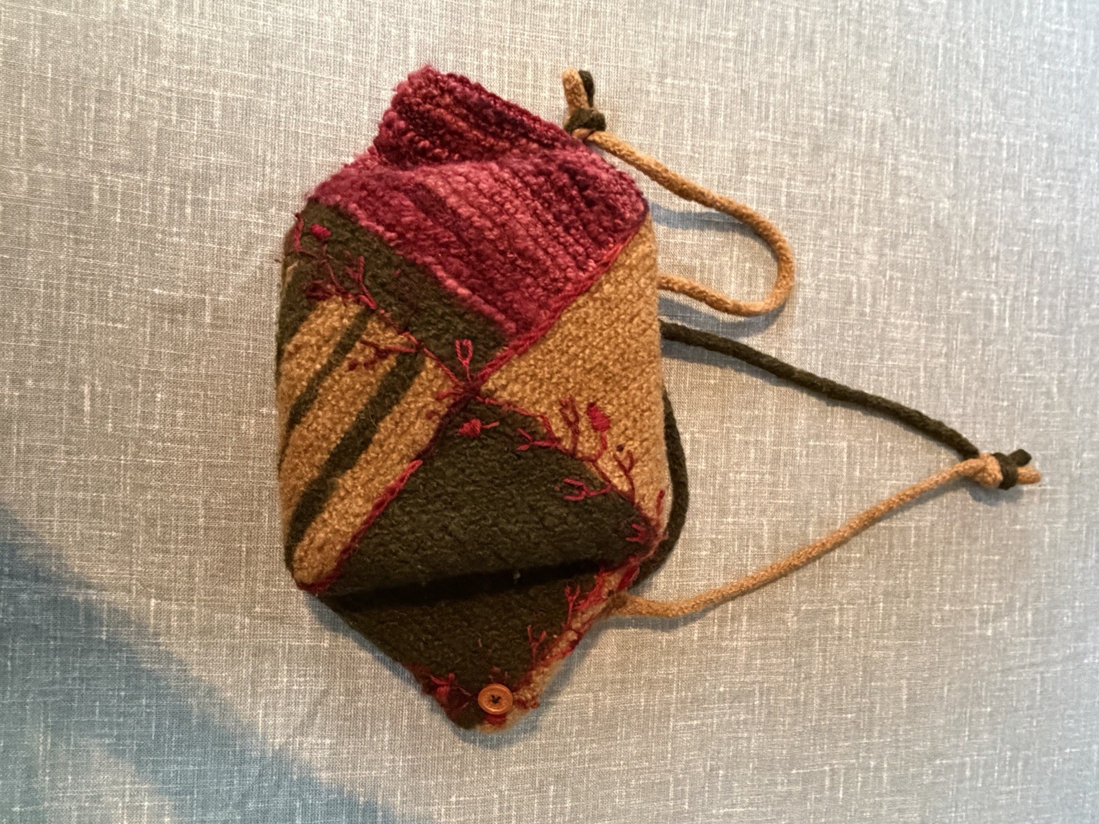 Handmade Wool Patchwork Bag Boho Cottagecore Whim… - image 6