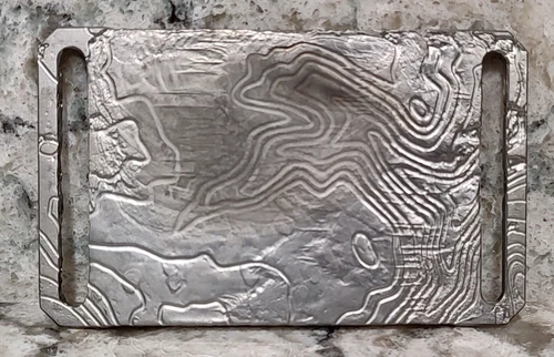 GRIP6 BELT BUCKLE - CONTOUR - RELIC'D ALUMINIUM - 1.5 INCH WIDE