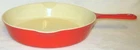 New ListingVTG GRISWOLD CAST IRON PAN # 7 SKILLET 701 C RED & CREAM ENAMEL 10.5” VGC