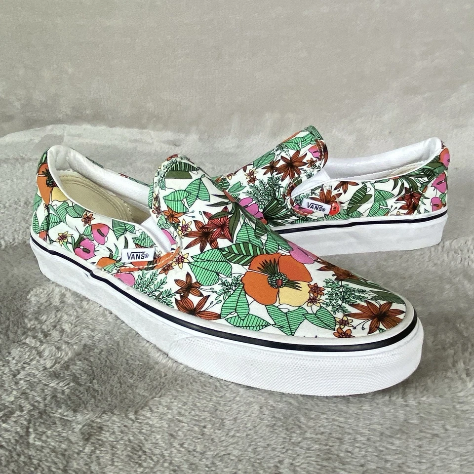 Vans Classic Slip-On Shoes Mens Size 6.5 Womens 8 Floral Canvas Skate Casual NEW - Image 3 of 4
