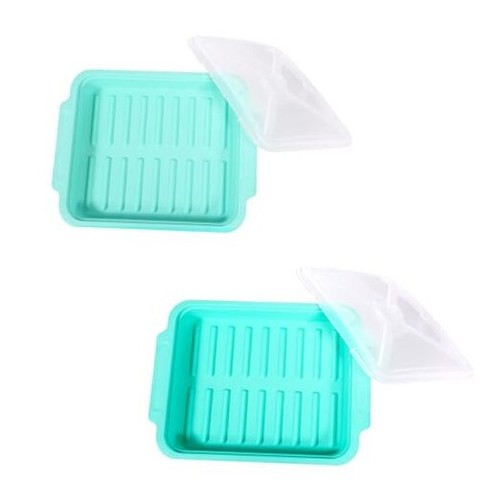 MMUGOOLER 2 Pack Microwave Easy Bacon Maker/Cooker with Lid, Safety, Quick and