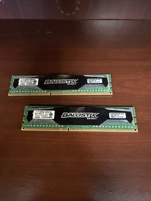 Lot of 2 Crucial BLS4G3D1609DS1S00-16FED2 Ballistix Sport RAM 1600MHz