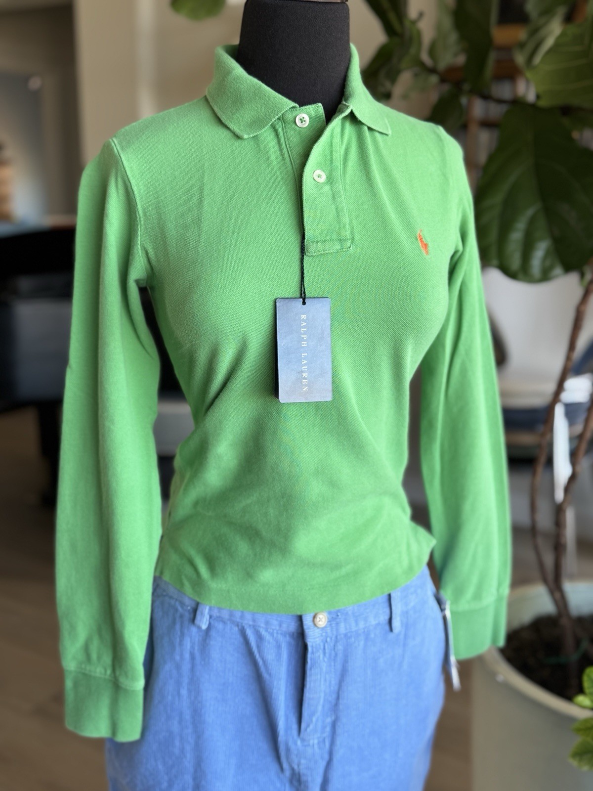 Ralph Lauren Long Sleeve The Skinny Polo Shirt Size S