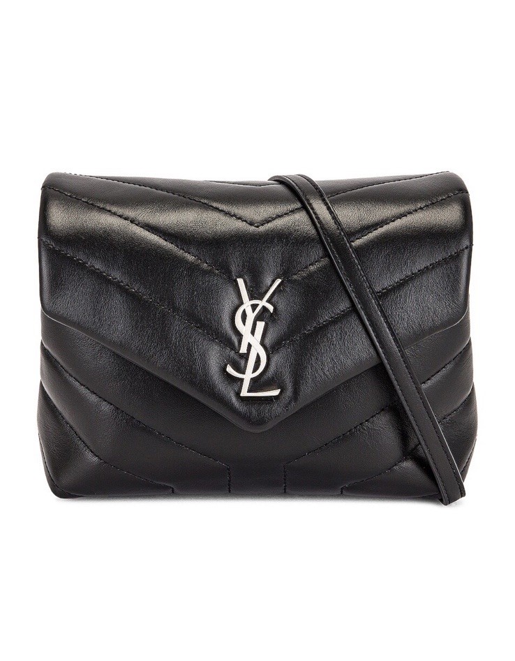 Borsa giocattolo SAINT LAURENT Loulou nera pelle nera tracolla nuova con scatola $1.800