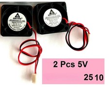 2Pcs GDStime 5V 2Pin 2510 25x25x10mm 5Blade Mini Small DC Brushless Cooling Fan