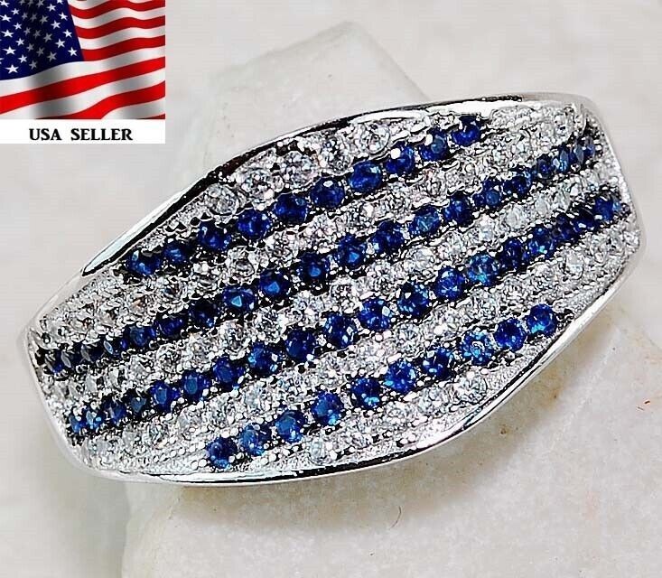 2CT Heat Treated Kyanite 925 Solid Sterling Silver Ring Sz 8 U1-7