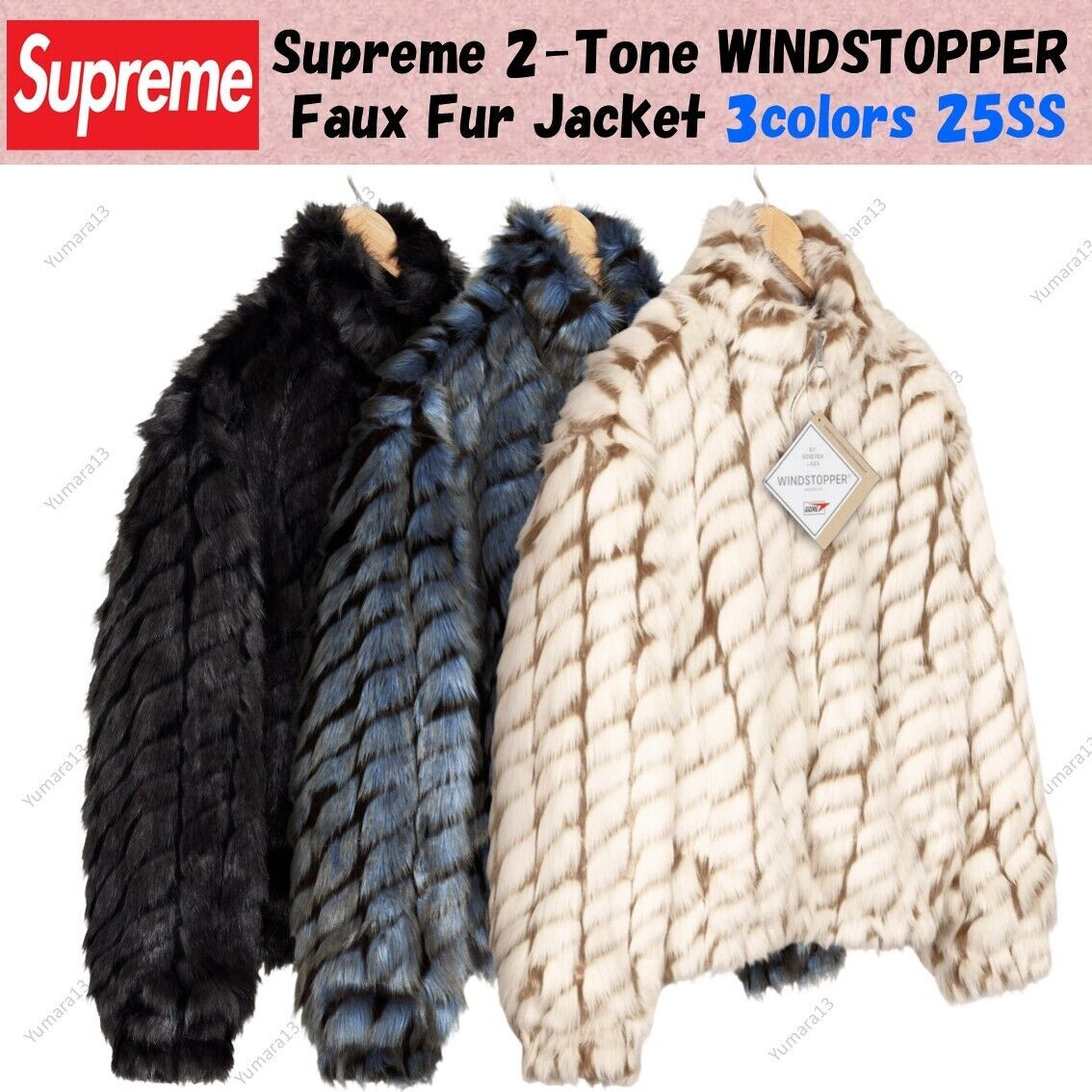 Supreme 2-Tone WINDSTOPPER Faux Fur Jacket 3colors 25SS UK