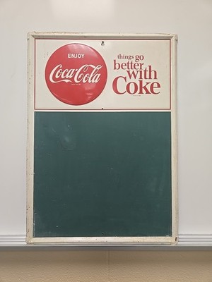Vintage 1950's Coca Cola Advertising Menu Board  ''Things Go Better with Coke''