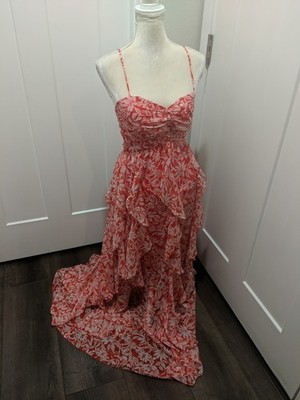 strapless open back dress Red Maxi Dress With Bow Detail main image 0