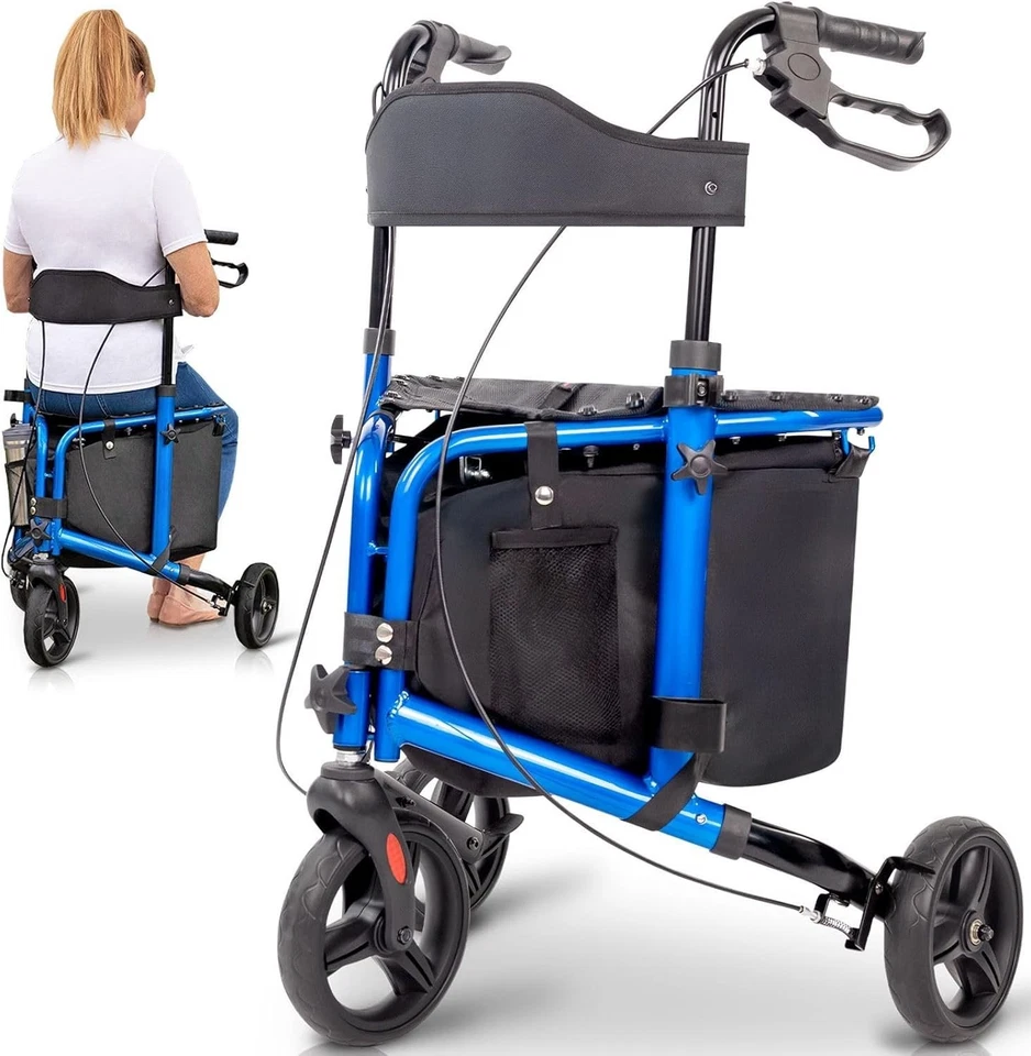 Vive 3 Wheel Walker with Seat - Tri Rollator Walker for Seniors and Adults - ... - Image 3 of 4