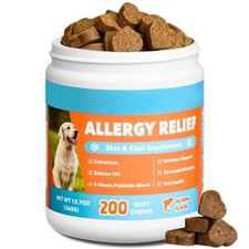 Dog Allergy Chews 200ct, Dogs Allergy Relief Chews for Paw Licking Itchy Skin...