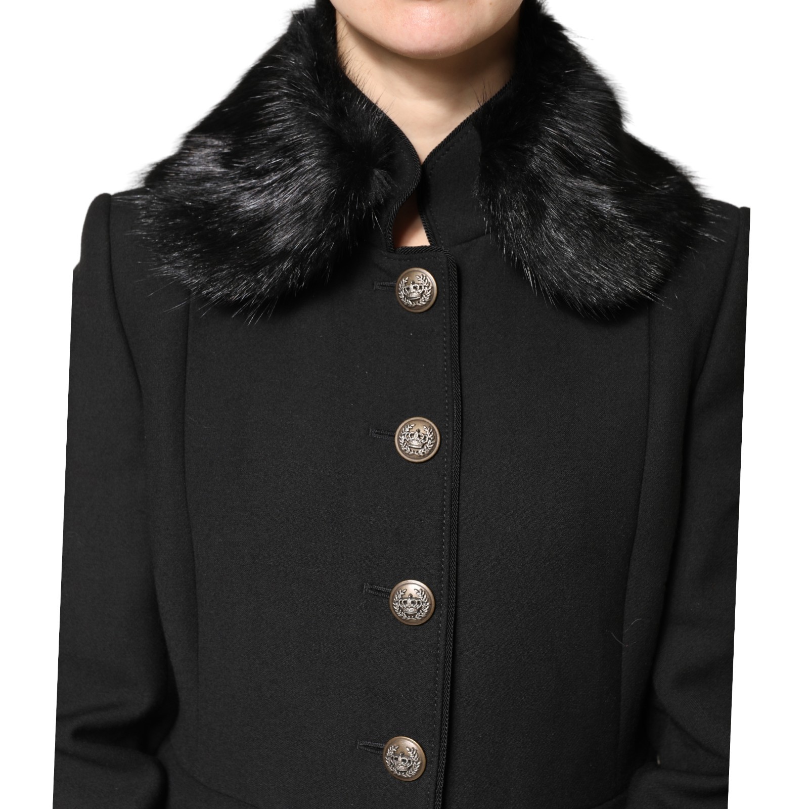 Шарф DOLCE - GABBANA черная меховая шаль накидка на шею с воротником-стойкой IT40US6S 2630 265690₽