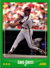 1988 Score Greg Gross Philadelphia Phillies #386