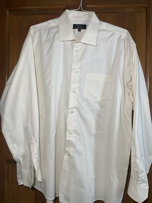 Polifroni Milano Cotton Solid Dress Shirt White Point Collar Pocket 18 32/33