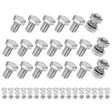 20-Pack Hex Head Screw Bolt with Nuts Flat & Lock Washers M10x16mm