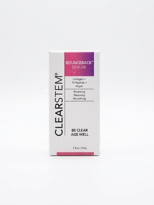 CLEARSTEM BOUNCEBACK Serum 1oz Collagen Tri-Peptide Argan Anti-Aging Acne Safe