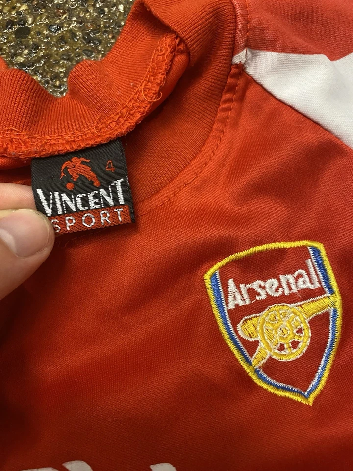 Y2K Ozil Fly Emirates Arsenal Gunners Jersey 4T Kids Youth Red Soccer FIFA - Image 3 of 4