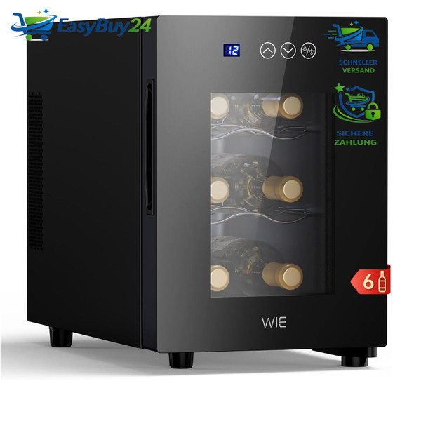 WeinküHlschrank Mini 6 Flaschen GlastüR 4–16°C Led Touchpanel FüR Zuhause Bar-image