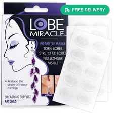 Lobe Miracle - Clear Earring Support Patches - Earring Backs For Droopy Ears...