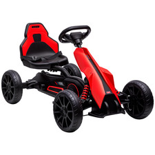 HOMCOM Go Kart a Pedali per Bambini 3-8 Anni con Sedile Regolabile Rosso Nero