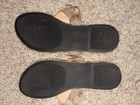 Women’s Beige/Brown Suede Logo Monogram Slip-On Flat Sandals EU 38 US 7 — photo 2