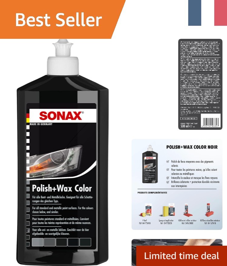 Polish Noir SONAX 500ml Cire de Carnauba pour Éclat Carrosserie