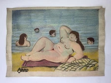 Fernando Botero COA Art Painting Original Drawing Vintage Paper Signed