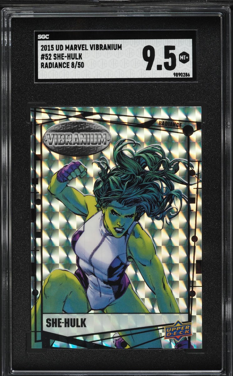 2015 Upper Deck Marvel Vibranium Radiance She-Hulk /50 #52 SGC 9.5 MINT+
