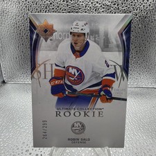 RARE 2021-22 UD ULTIMATE ROBIN SALO ROOKIE CARD RC #160 /299 UNIQUE. rookie card picture