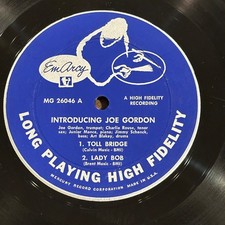 Vinyl only! NICE! Joe Gordon Introducing 10” lp Emarcy lp