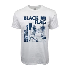 BLACK FLAG NERVOUS BREAKDOWN GRAPHIC WHITE T-SHIRT