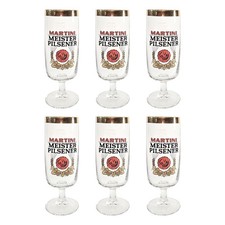 6x Martini Meister Bierglas Tulpe Glas 0,2l Pils Bier Pokal Gläser Biergläser