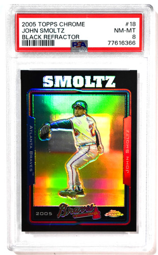 John Smoltz [Black Refractor] #18 2005 Topps Chrome card