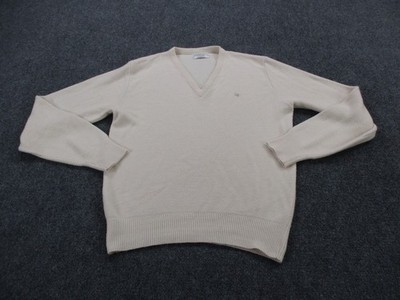 Christian Dior Sweater Womens XL  White Orlon Acrylic Preppy Pullover USA Made
