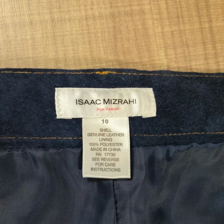 Pantalones de Gamuza Isaac Mizrahi Mujer Talla 10 Azul Marino Boho Chic Preppy Femenino Otoño Foto 3 de 4