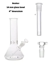 9"  Hookah Water Pipe Glass Tobacco Classic Beaker Bong Free Shipping