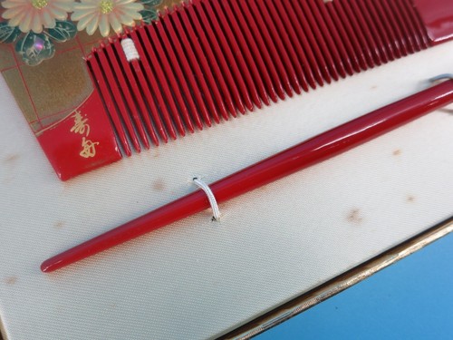 Japanische Kanzashi Kushi Makie Haarnadel Bachi Geisha Kimono Haarschmuck (5DFE - Bild 14 von 20